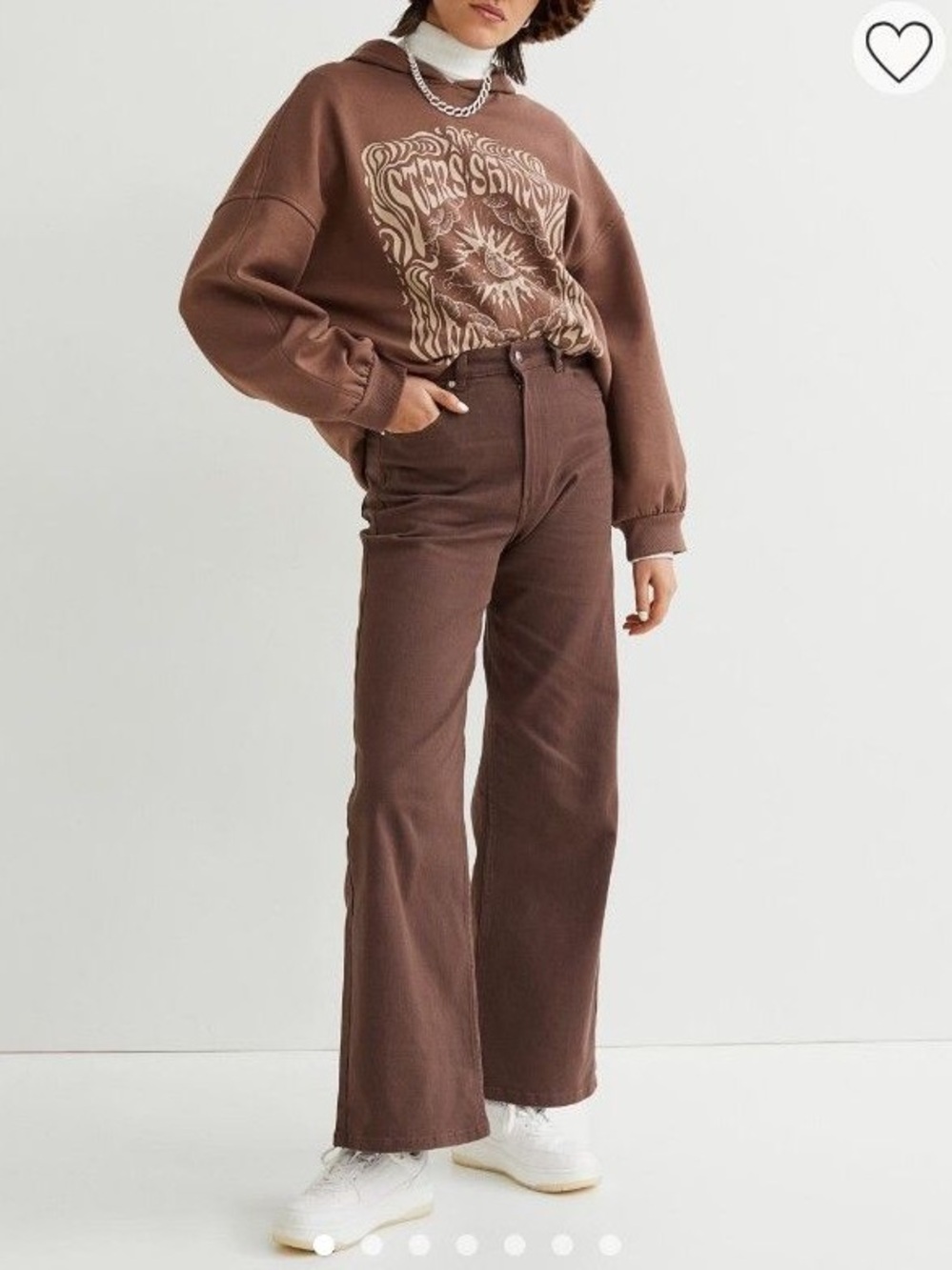 H&M Chocolate Brown Wide Leg Pants